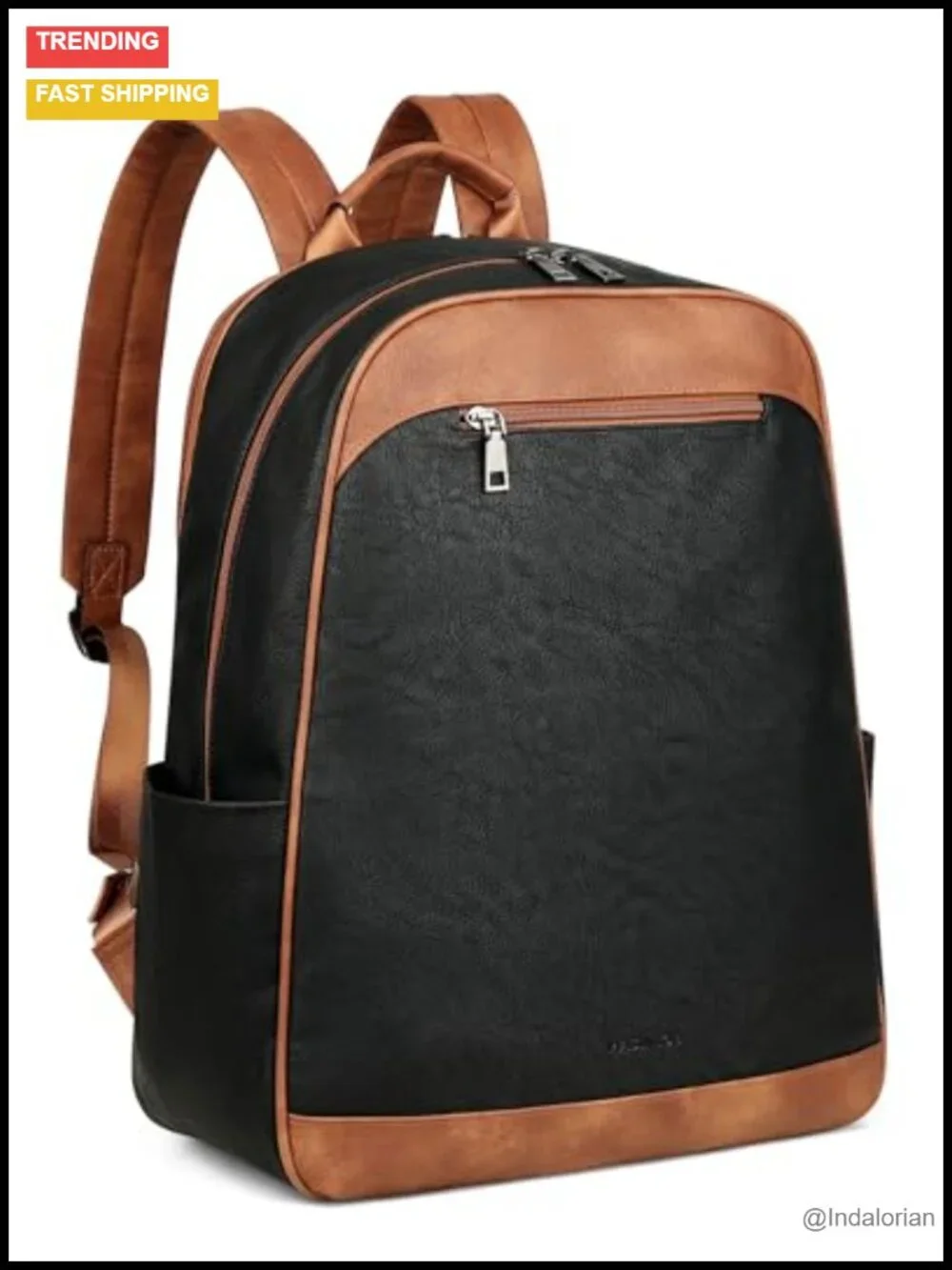 Leather Laptop Backpack for Women 15.6 inch Travel Work Bag